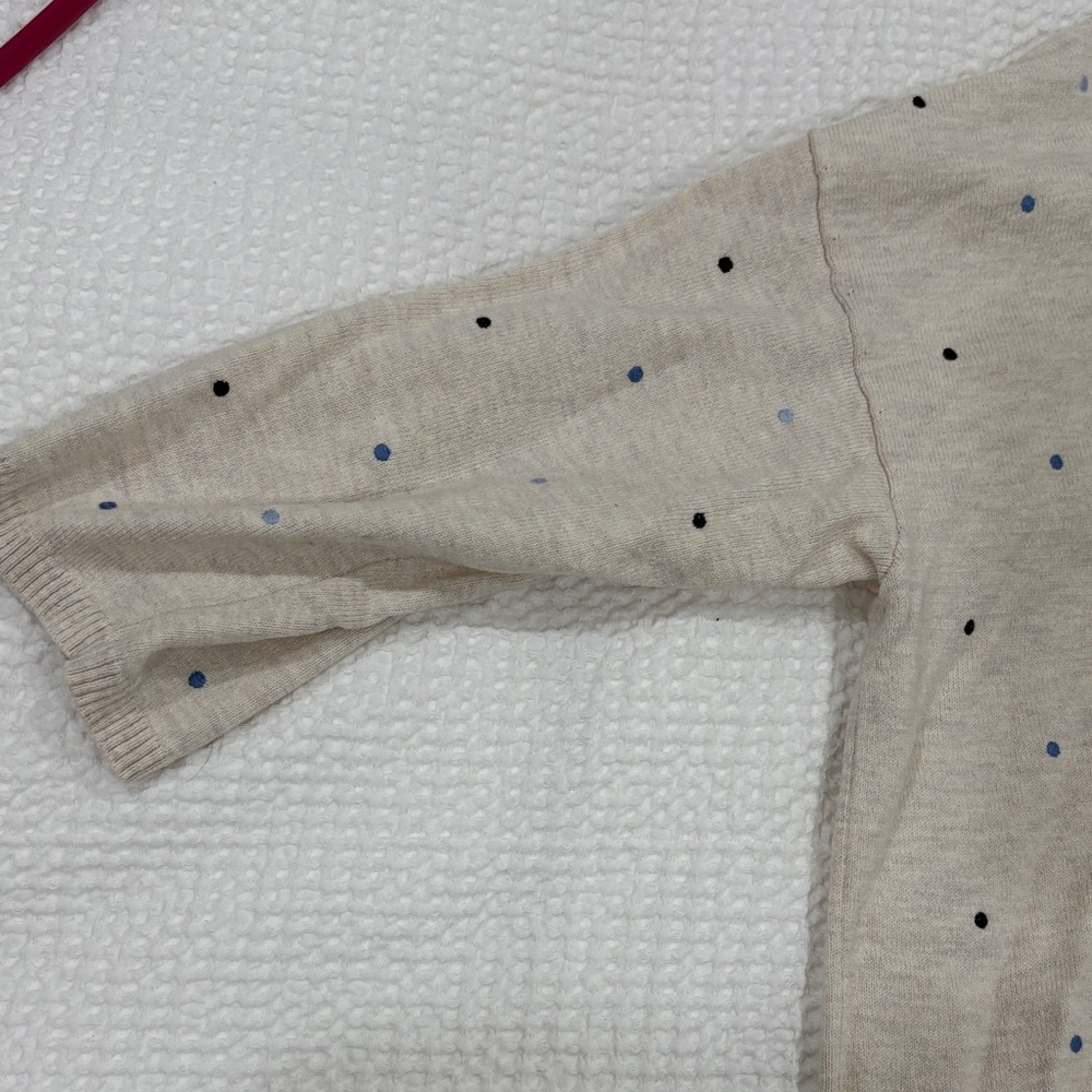 J Jill Beige Polka Dot Sweater - Picture 5 of 6